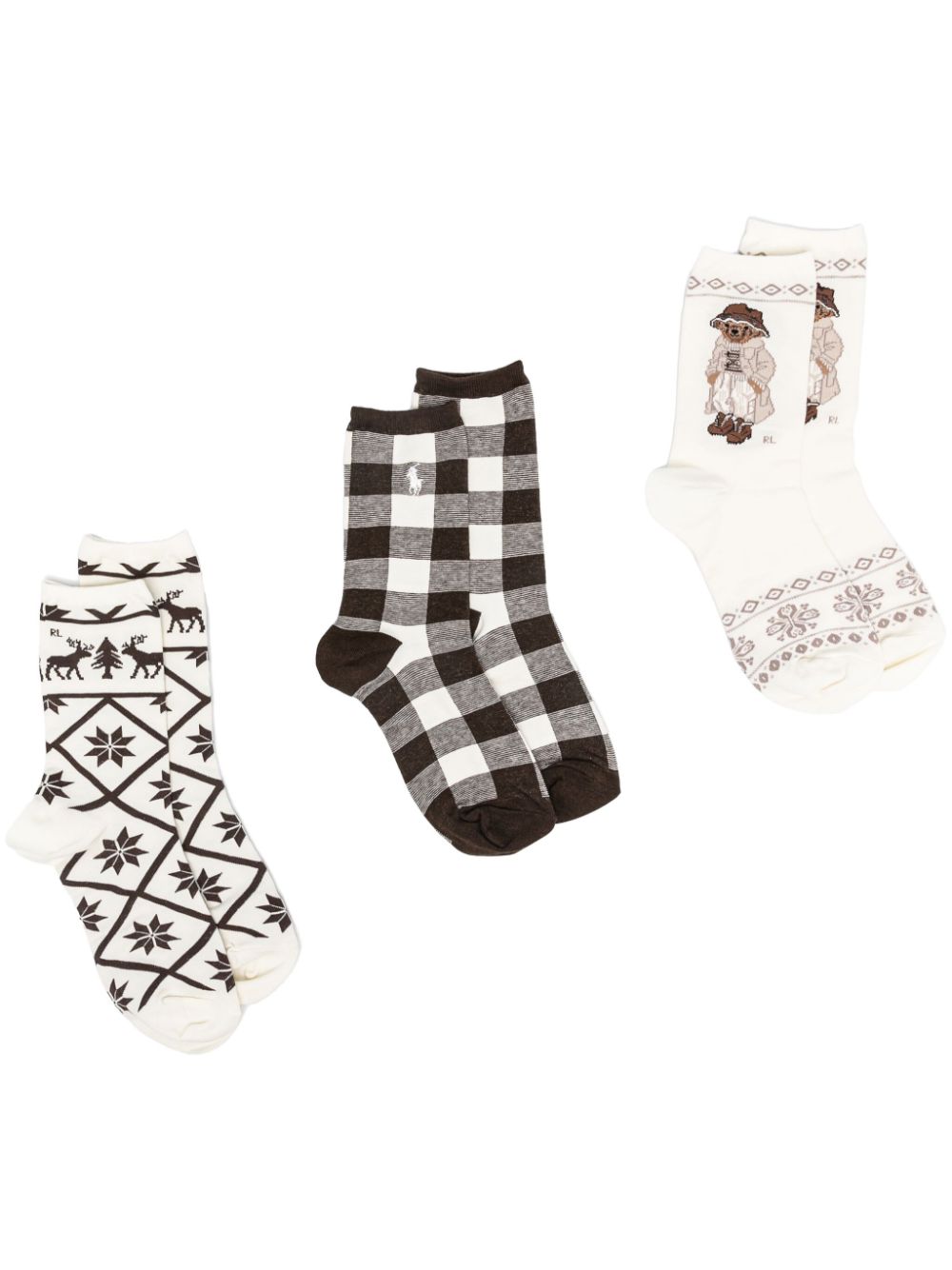 Polo Ralph Lauren patterned-jacquard socks (pack of three) - White von Polo Ralph Lauren