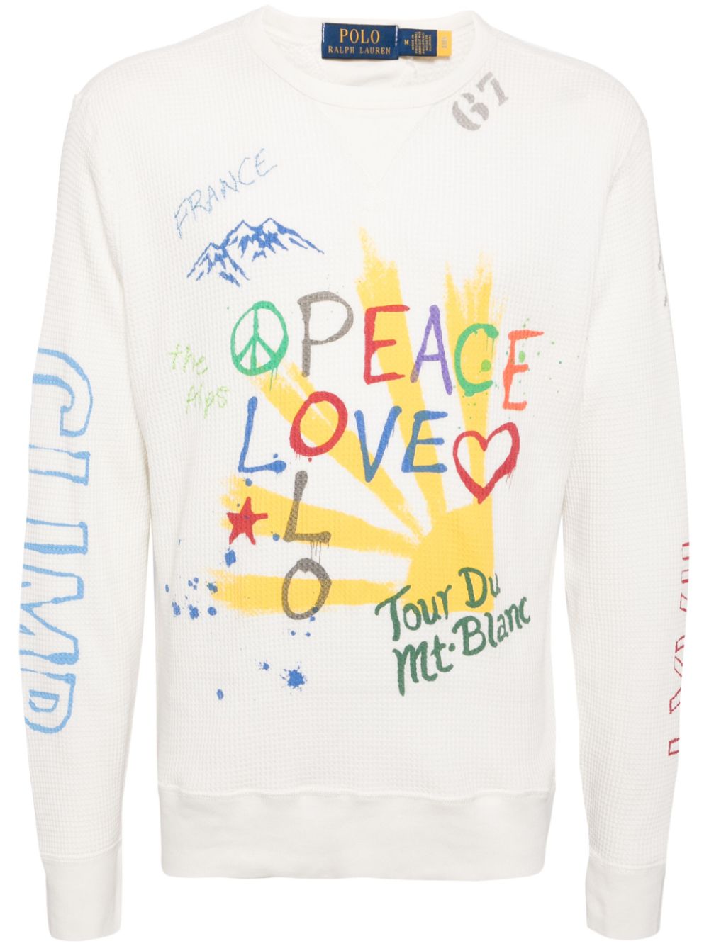 Polo Ralph Lauren peace-print cotton jumper - White von Polo Ralph Lauren