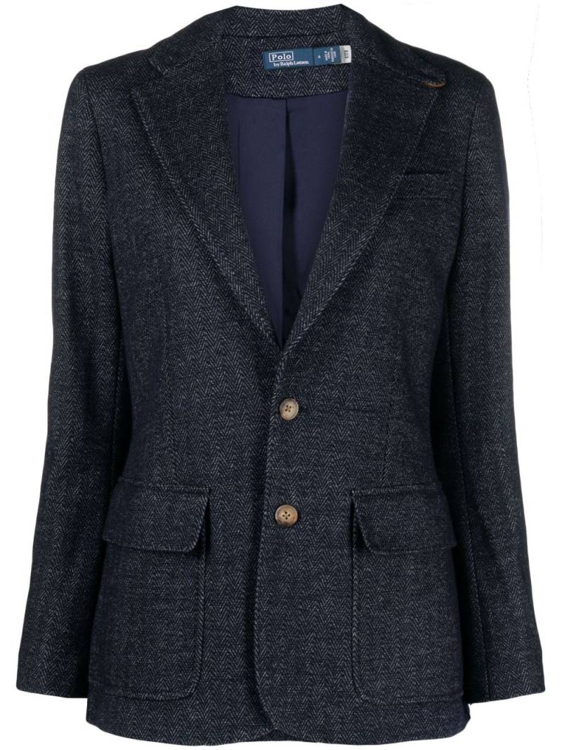 Polo Ralph Lauren wool cotton-blend herringbone blazer - Blue von Polo Ralph Lauren