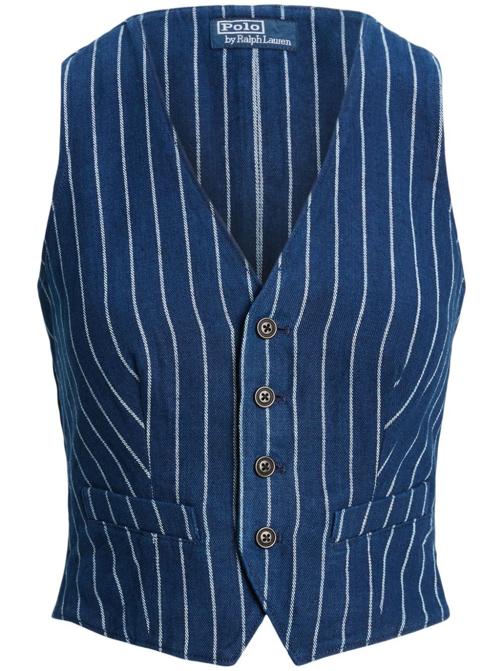 Polo Ralph Lauren pinstripe denim waistcoat - Blue von Polo Ralph Lauren