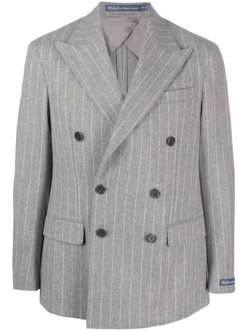 Polo Ralph Lauren pinstriped double-breasted blazer - Grey von Polo Ralph Lauren