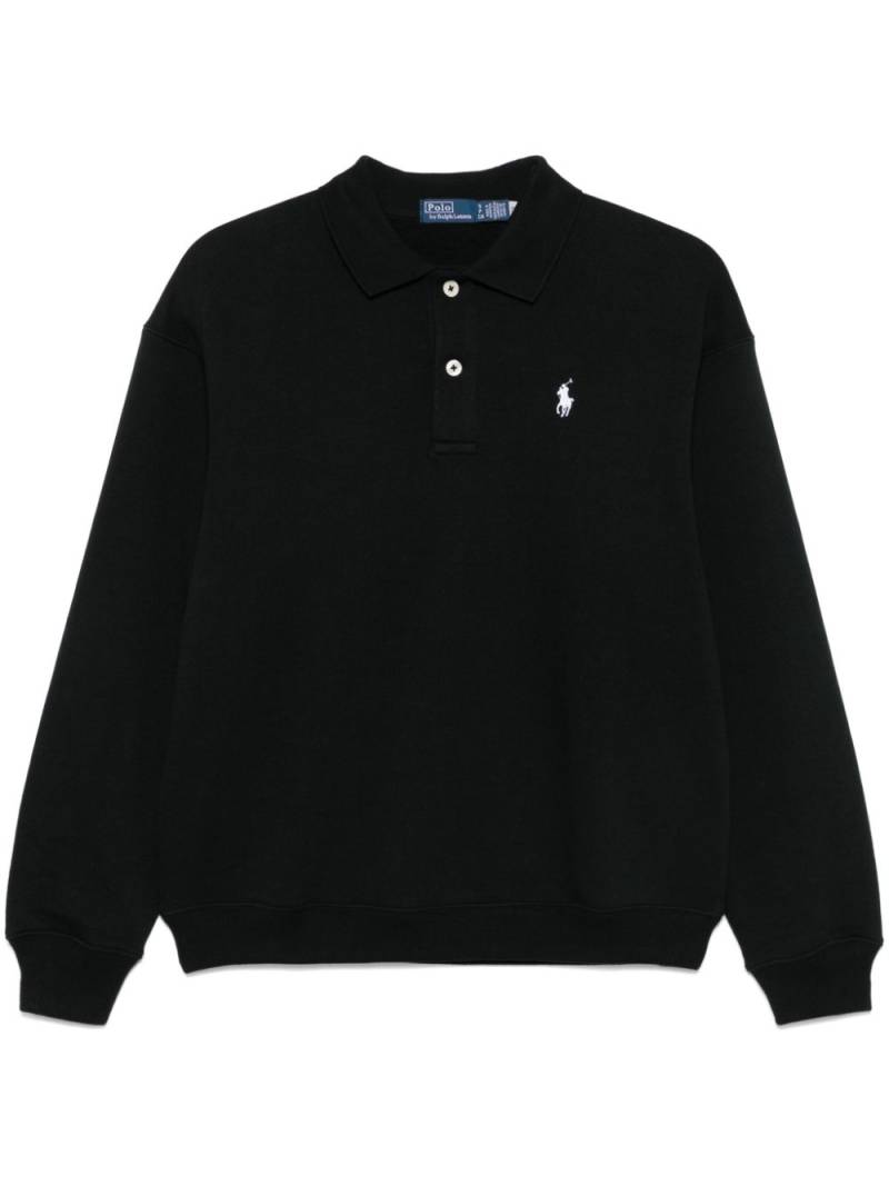 Polo Ralph Lauren polo-collar fleece sweatshirt - Black von Polo Ralph Lauren