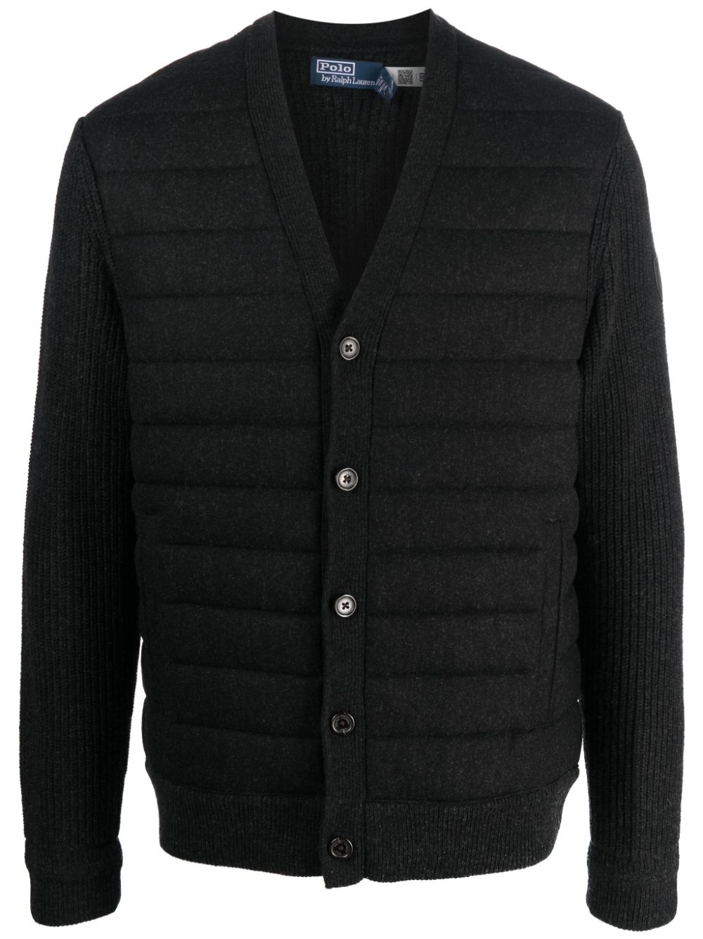 Polo Ralph Lauren quilted-panel knitted jacket - Black von Polo Ralph Lauren