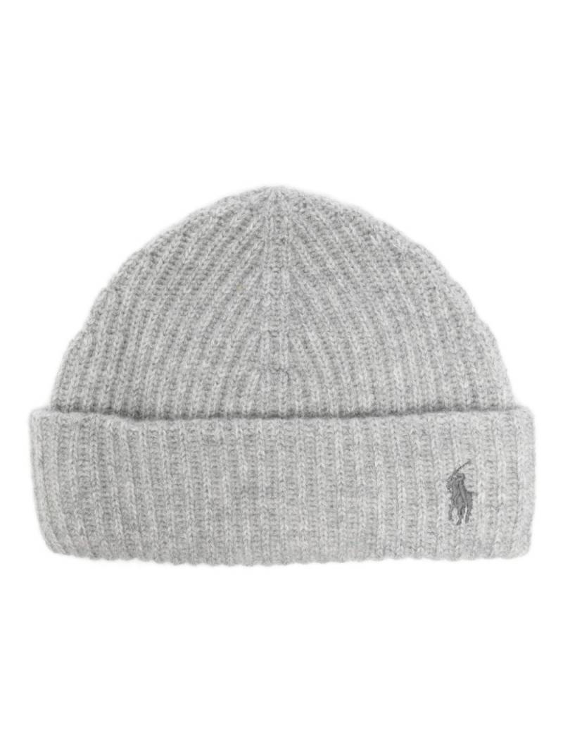 Polo Ralph Lauren ribbed-knit beanie hat - Grey von Polo Ralph Lauren