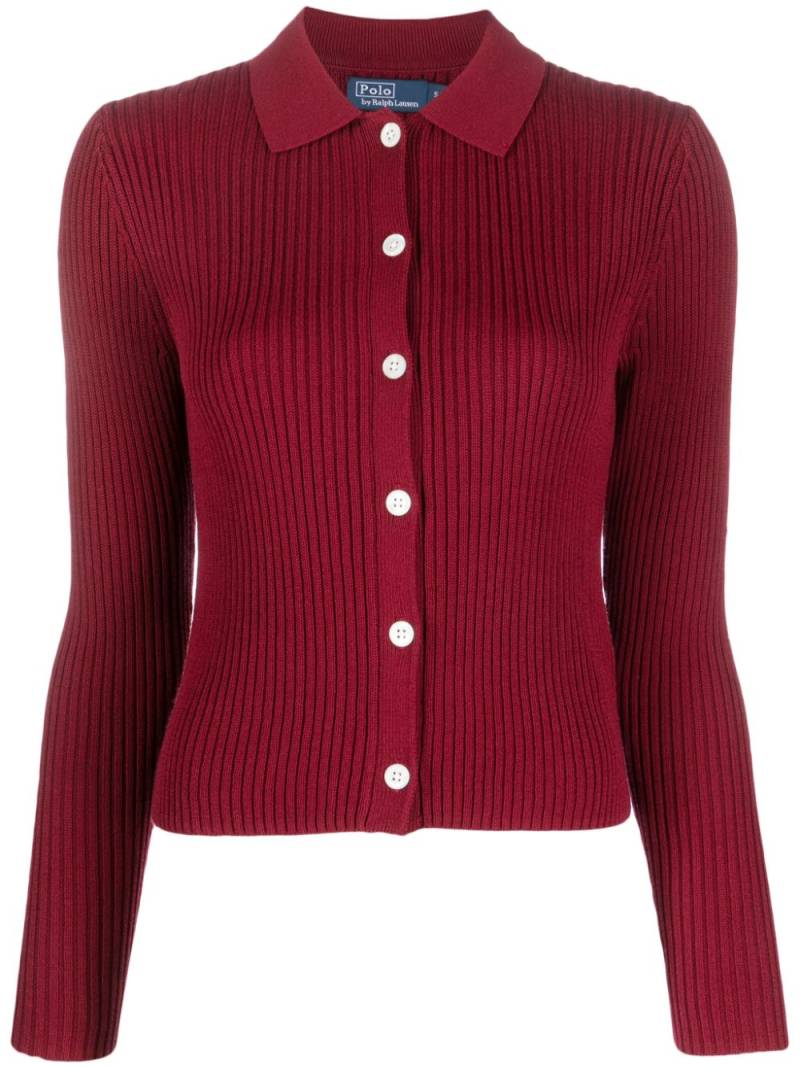 Polo Ralph Lauren ribbed-knit cotton-blend cardigan - Red von Polo Ralph Lauren