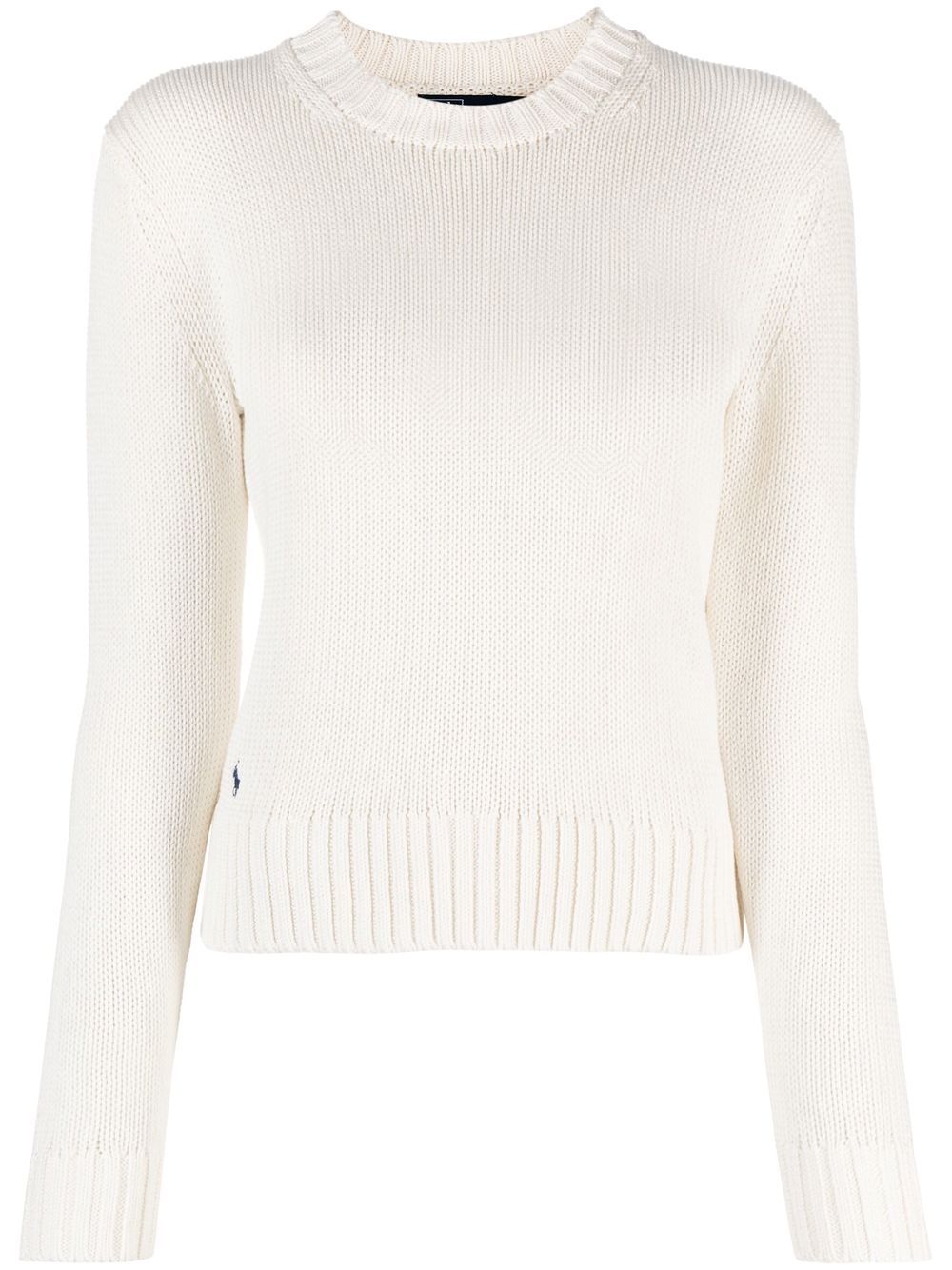 Polo Ralph Lauren ribbed-knit crew neck jumper - White von Polo Ralph Lauren