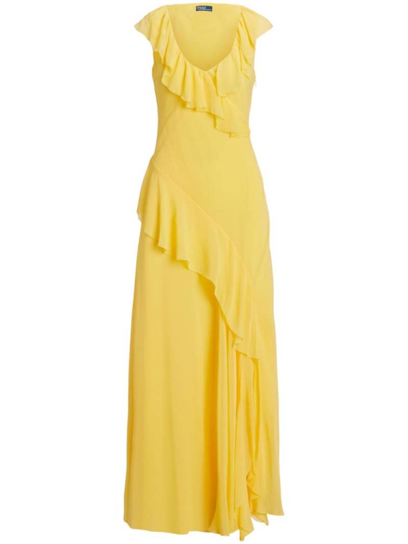 Polo Ralph Lauren ruffle-detailing chiffon maxi dress - Yellow von Polo Ralph Lauren