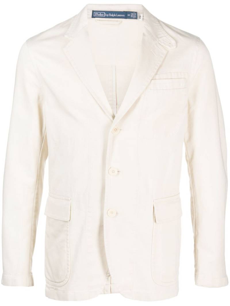 Polo Ralph Lauren single-breasted cotton blazer - Neutrals von Polo Ralph Lauren