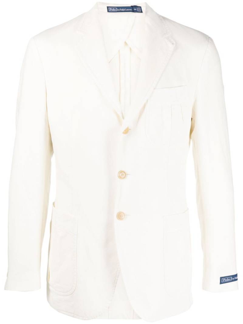 Polo Ralph Lauren single-breasted cotton-blend blazer - Neutrals von Polo Ralph Lauren