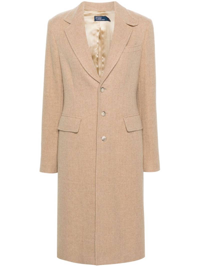 Polo Ralph Lauren single-breasted herringbone coat - Neutrals von Polo Ralph Lauren