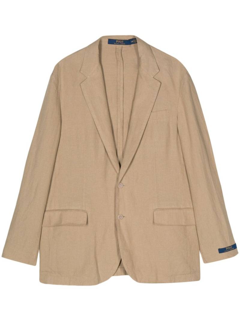 Polo Ralph Lauren single-breasted linen blazer - Neutrals von Polo Ralph Lauren