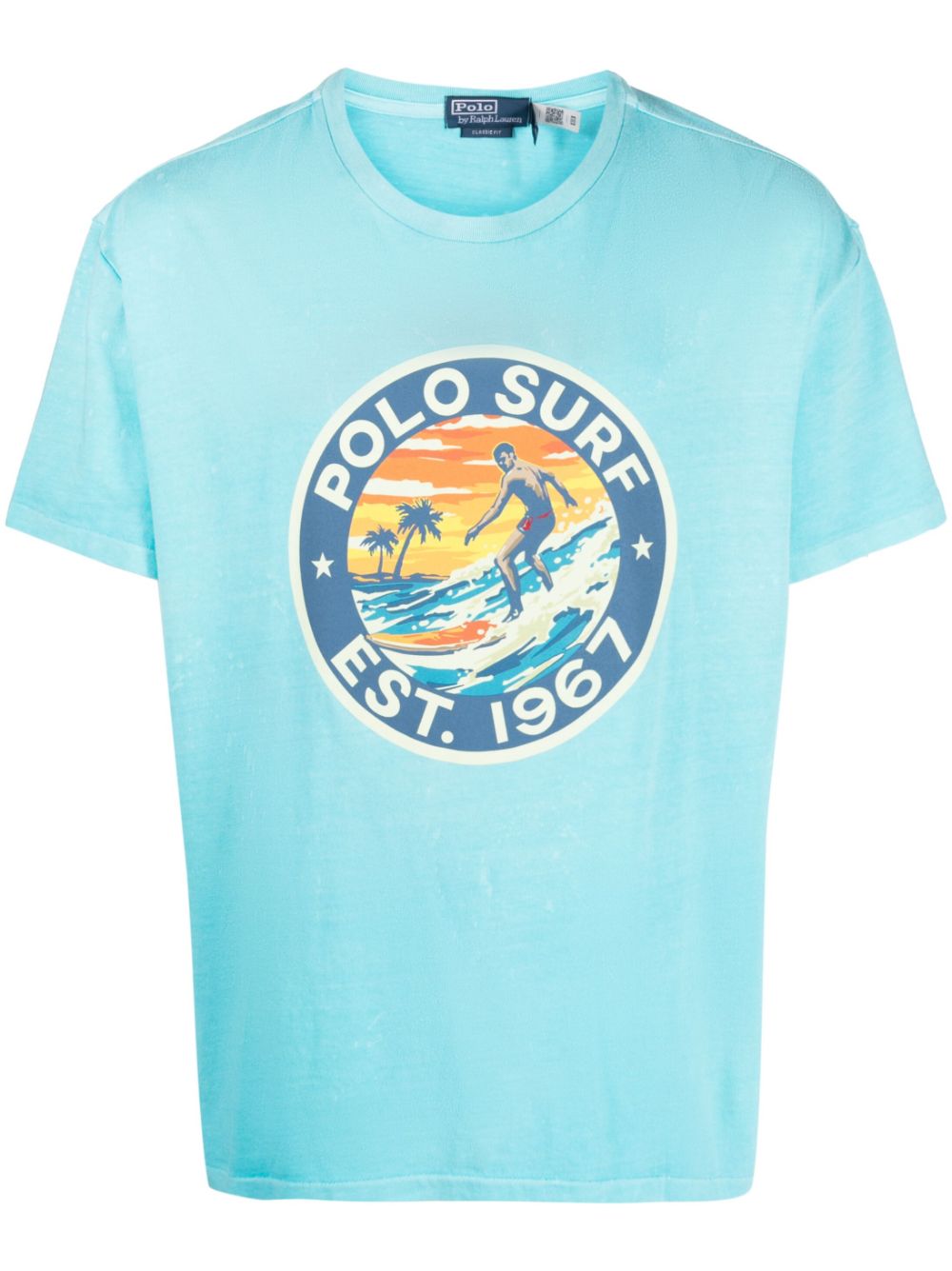 Polo Ralph Lauren slogan-print cotton T-shirt - Blue von Polo Ralph Lauren