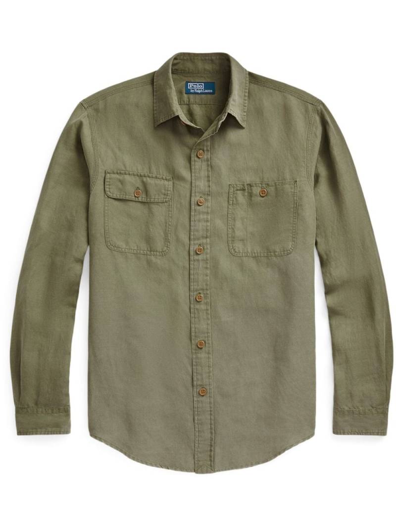 Polo Ralph Lauren spread-collar long-sleeve shirt - Green von Polo Ralph Lauren