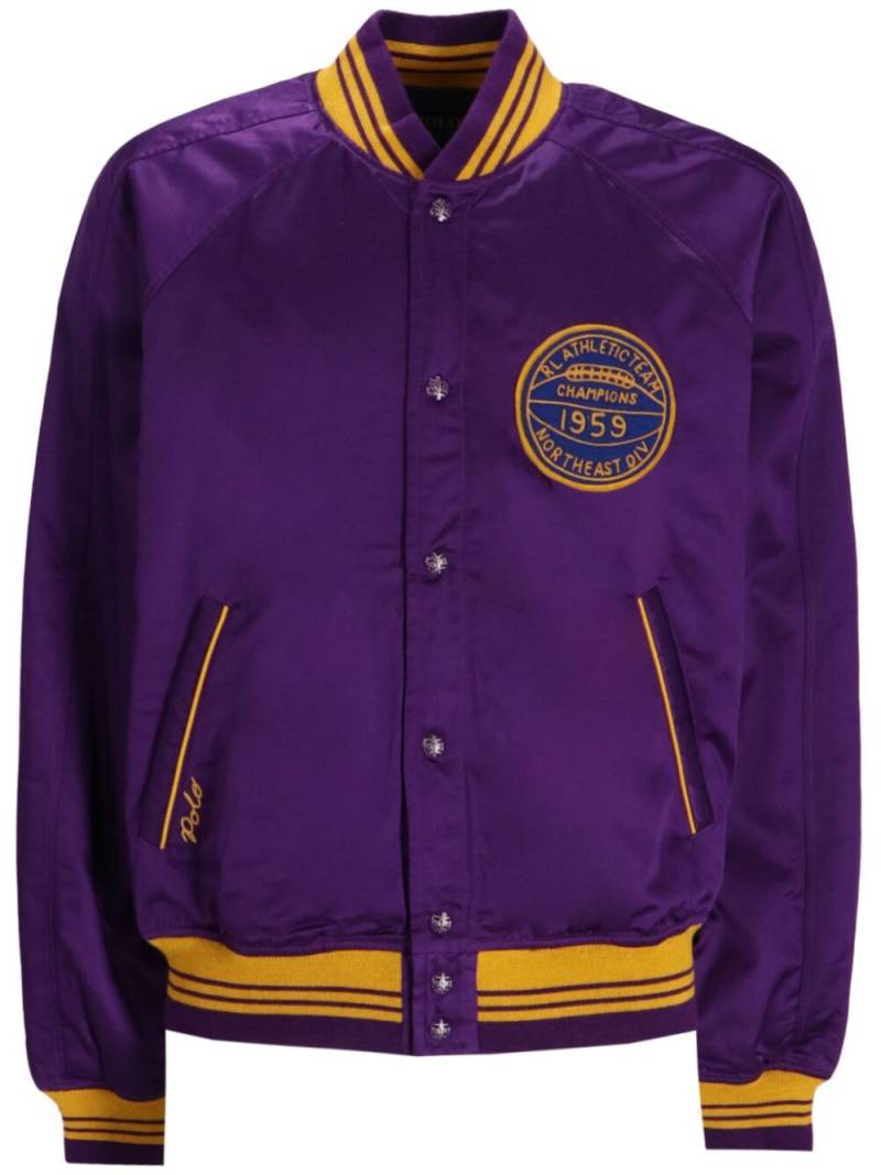 Polo Ralph Lauren stripe-detailing bomber jacket - Purple von Polo Ralph Lauren