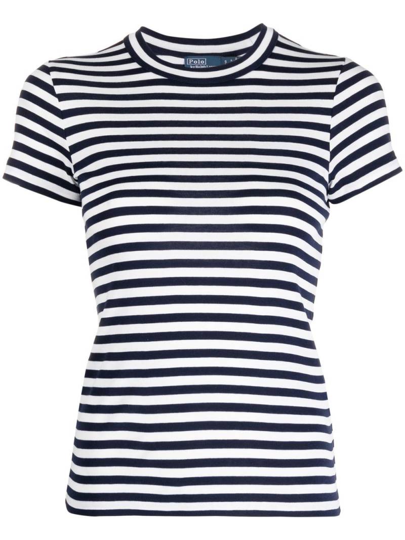 Polo Ralph Lauren stripe-print ribbed T-shirt - Blue von Polo Ralph Lauren