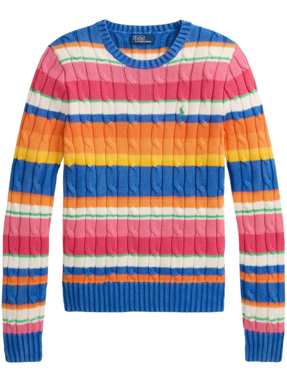 Polo Ralph Lauren striped cable-knit jumper - Blue von Polo Ralph Lauren