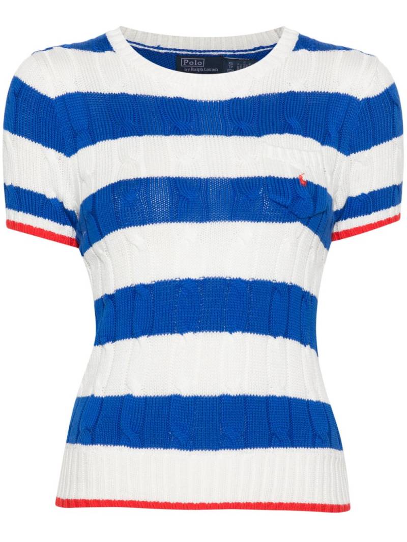 Polo Ralph Lauren striped cable-knit top - White von Polo Ralph Lauren