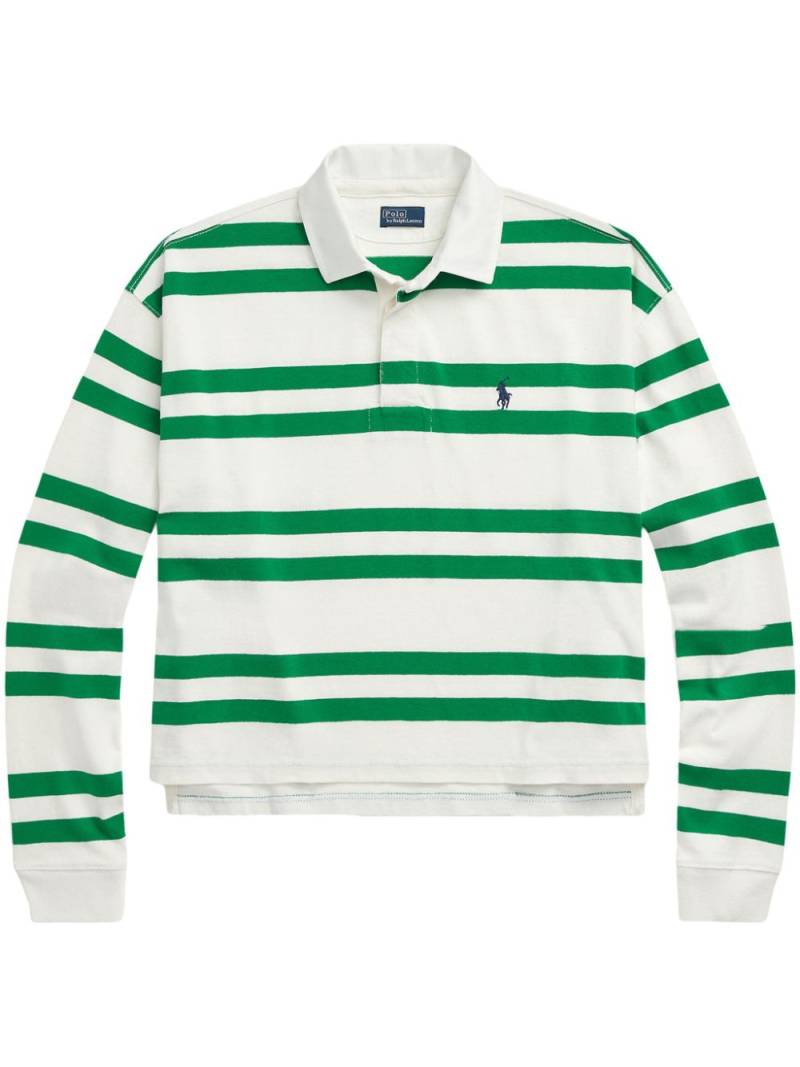 Polo Ralph Lauren striped cotton polo top - White von Polo Ralph Lauren