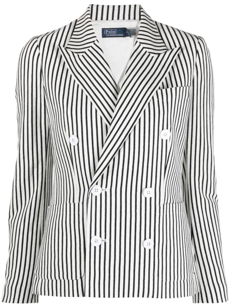 Polo Ralph Lauren striped double-breasted blazer - White von Polo Ralph Lauren