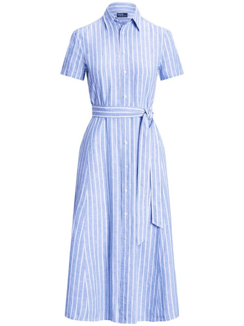 Polo Ralph Lauren striped linen shirt-dress - Blue von Polo Ralph Lauren