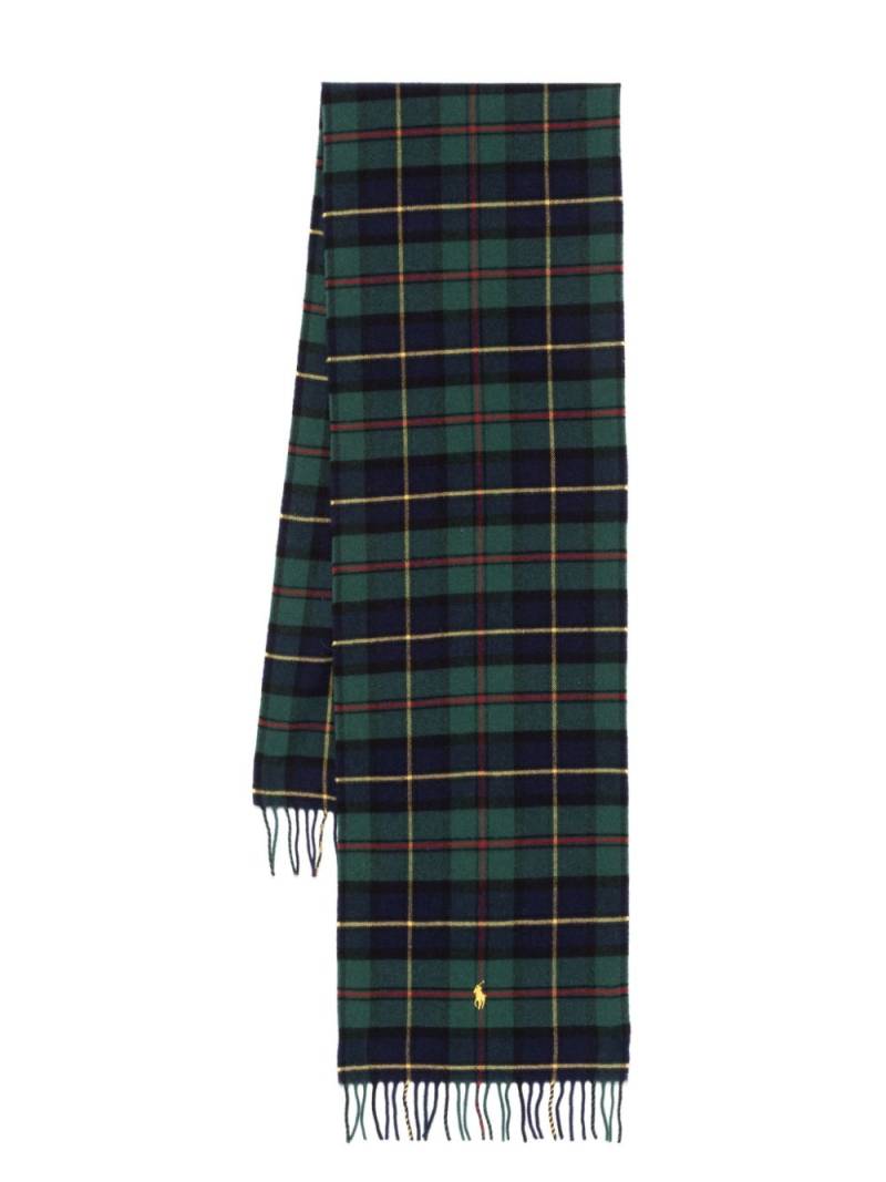 Polo Ralph Lauren tartan-pattern scarf - Blue von Polo Ralph Lauren