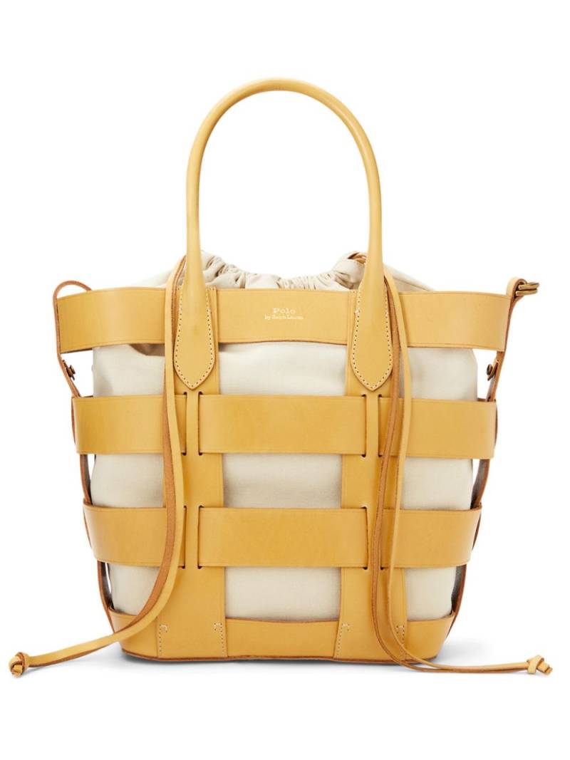 Polo Ralph Lauren woven leather tote bag - Yellow von Polo Ralph Lauren