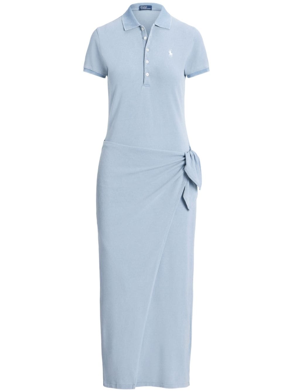 Polo Ralph Lauren wrap-style cotton polo dress - Blue von Polo Ralph Lauren