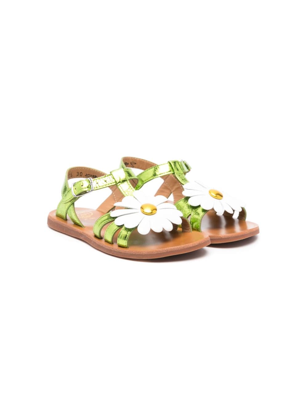 Pom D'api flower-appliqué leather sandals - Green von Pom D'api