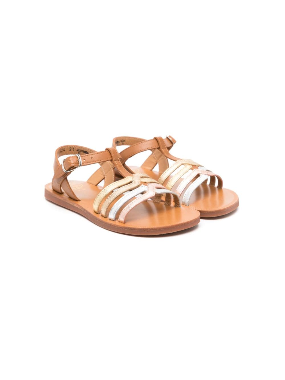 Pom D'api metallic leather sandals - Brown von Pom D'api