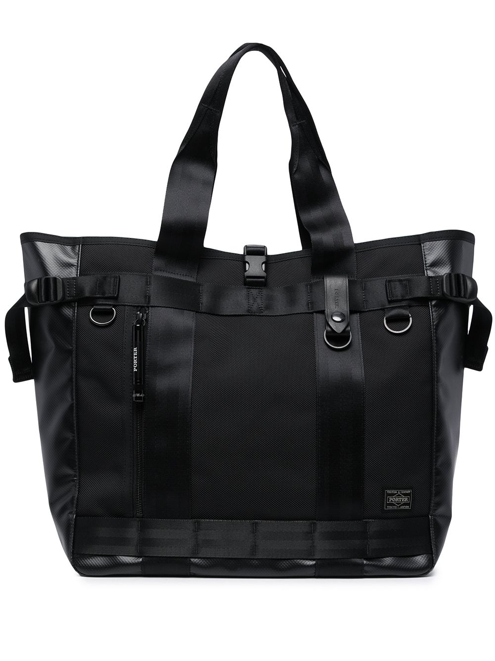 Porter-Yoshida & Co. panelled slide-buckled tote bag - Black von Porter-Yoshida & Co.