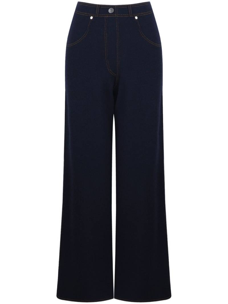 Ports 1961 Opulent knitted flared trousers - Blue von Ports 1961