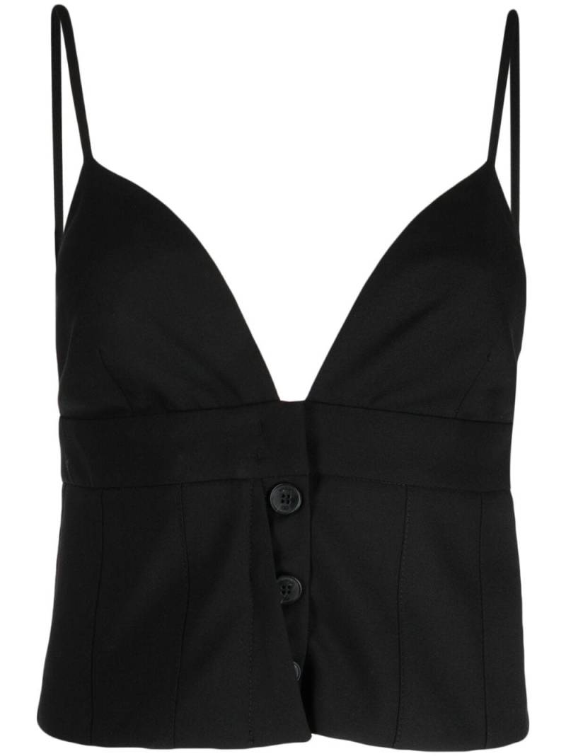 Ports 1961 V-neck spaghetti-straps crop top - Black von Ports 1961