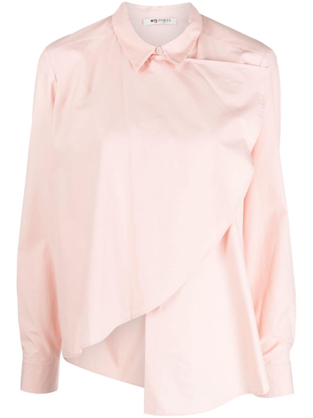 Ports 1961 asymmetric long-sleeve cotton shirt - Pink von Ports 1961