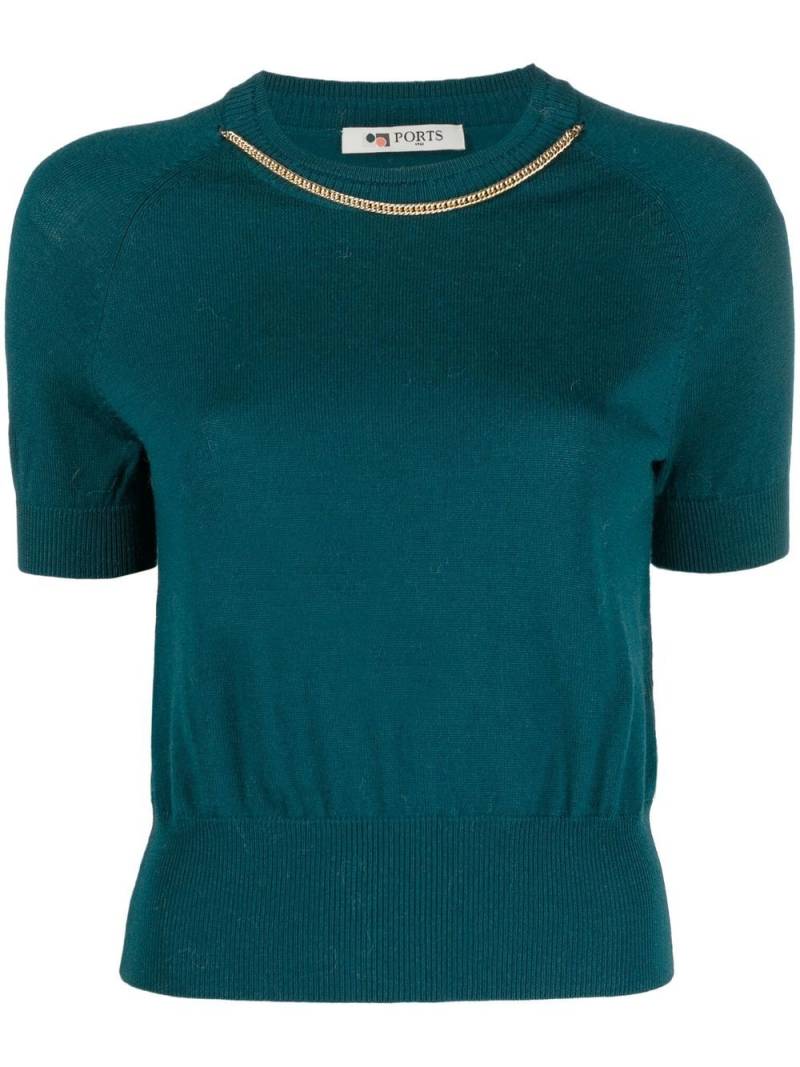 Ports 1961 chain-link detailing knitted top - Green von Ports 1961