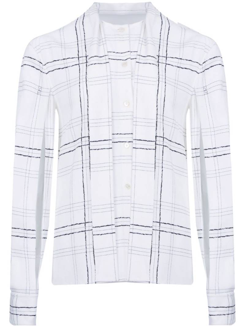 Ports 1961 checked tie-strap shirt - White von Ports 1961