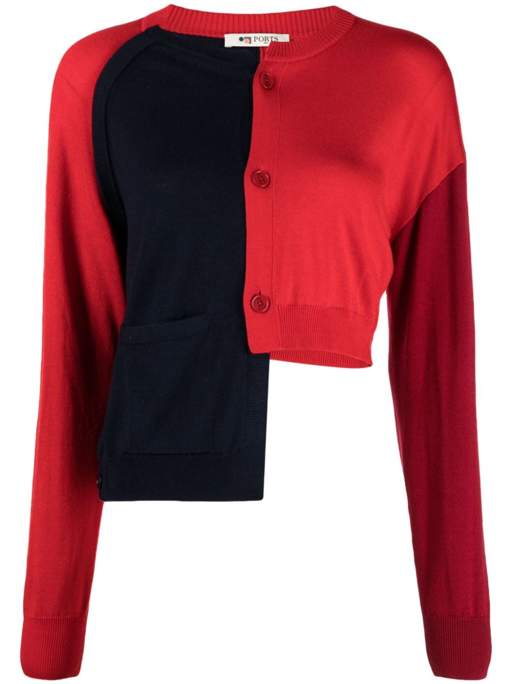 Ports 1961 colour block multi-layer cardigan - Red von Ports 1961