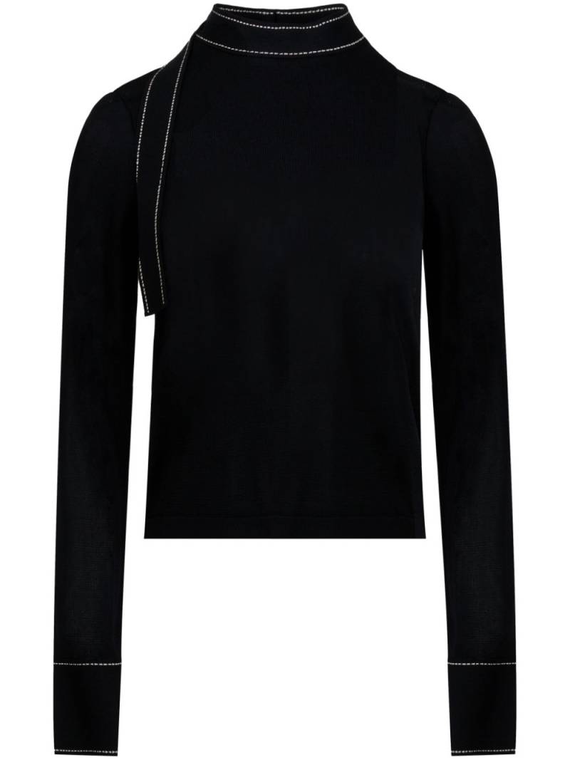 Ports 1961 contrast-stitching round-neck sweater - Black von Ports 1961