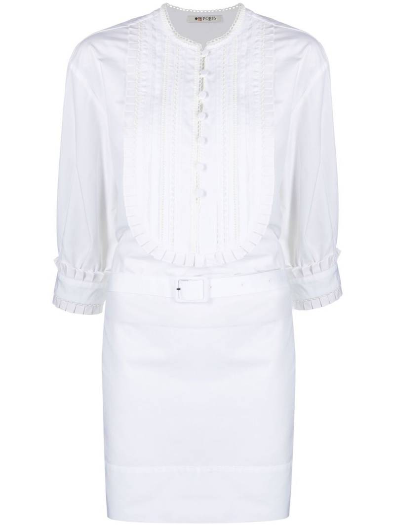 Ports 1961 embroidered cotton short dress - White von Ports 1961