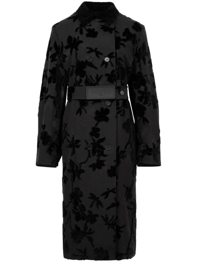 Ports 1961 floral-print trench coat - Black von Ports 1961