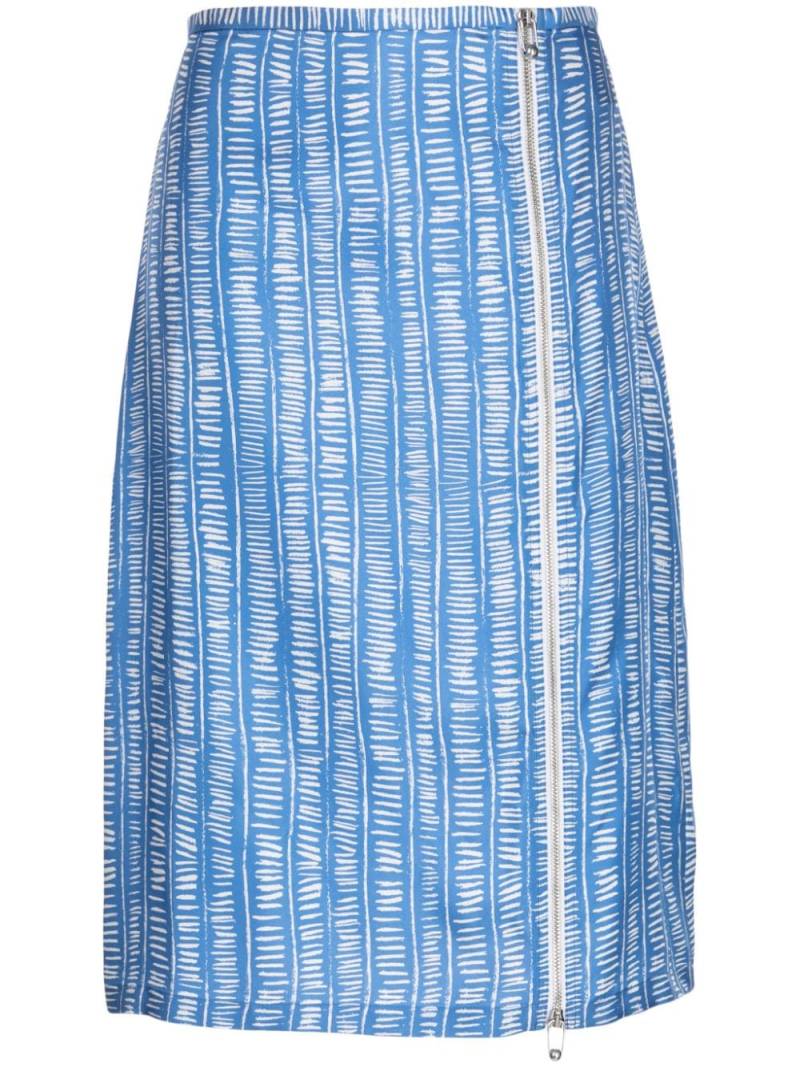 Ports 1961 geometric-print silk midi skirt - Blue von Ports 1961