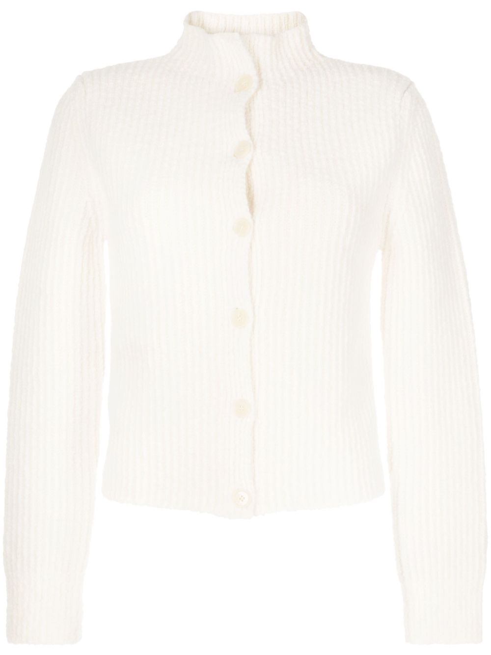 Ports 1961 high-neck ribbed-knit cardigan - Neutrals von Ports 1961