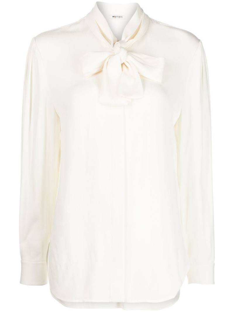 Ports 1961 lace-up long-sleeved blouse - White von Ports 1961