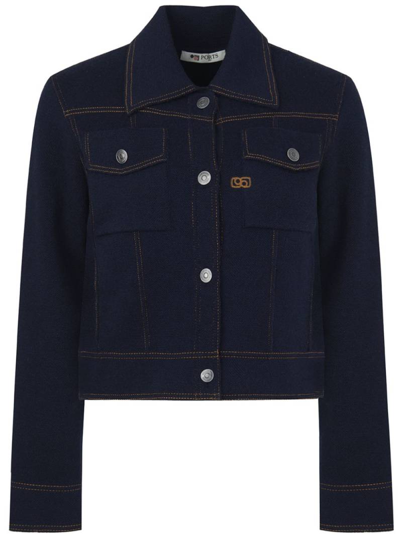 Ports 1961 logo-embroidered jacket - Blue von Ports 1961