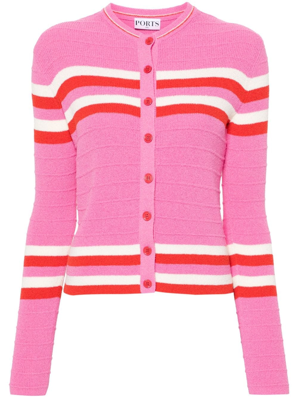 Ports 1961 striped ribbed cardigan - Pink von Ports 1961