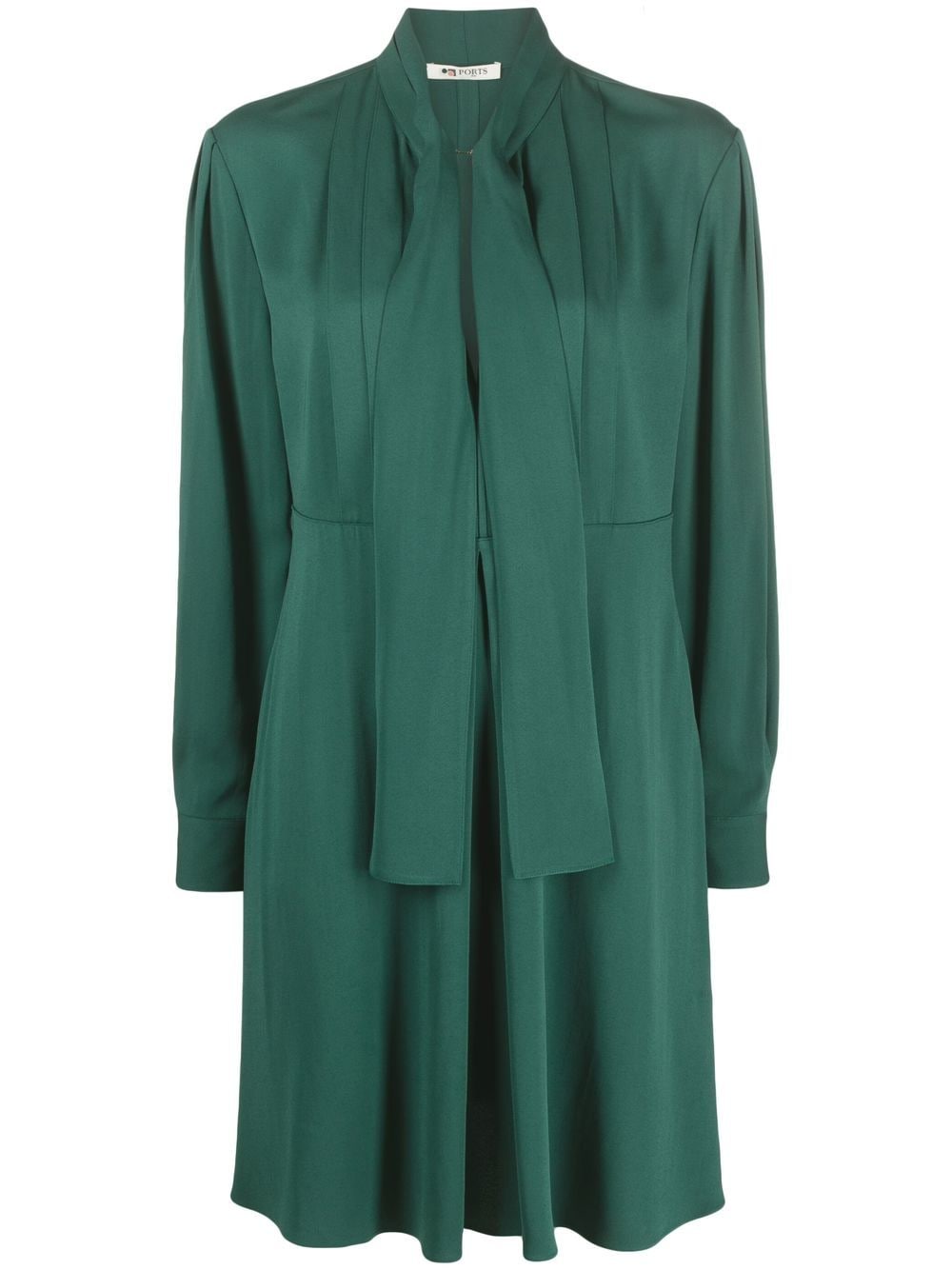 Ports 1961 tie-neck satin dress - Green von Ports 1961