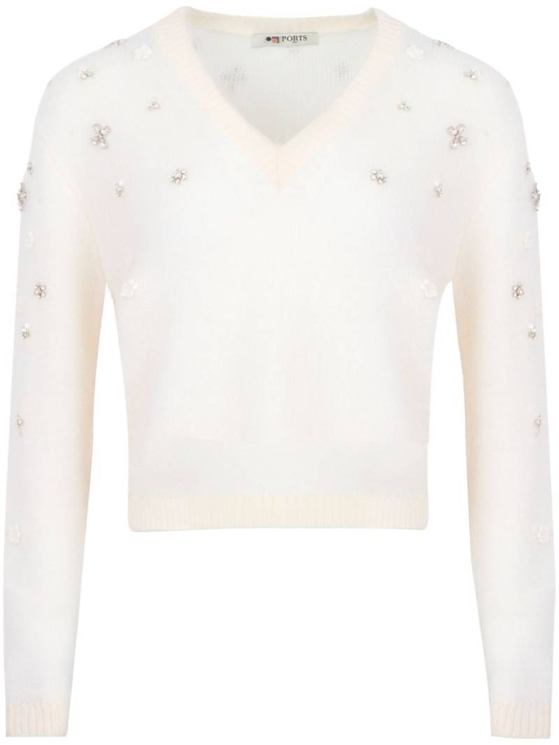 Ports 1961 v-neck sweater - White von Ports 1961