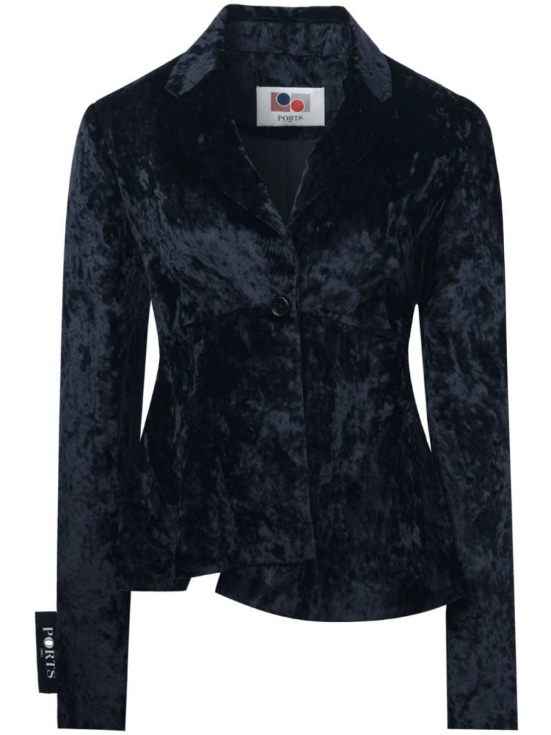 Ports 1961 Ice Floral velvet-effect blazer - Blue von Ports 1961