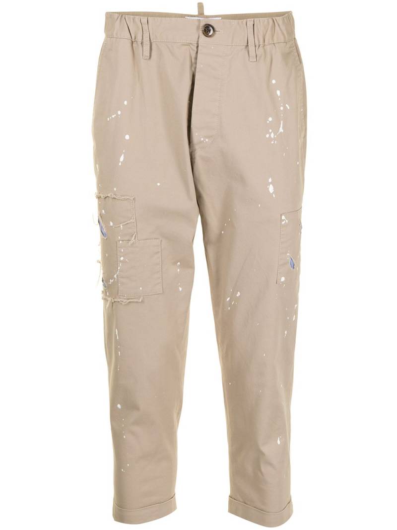 Ports V cropped paint splatter trousers - Brown von Ports V