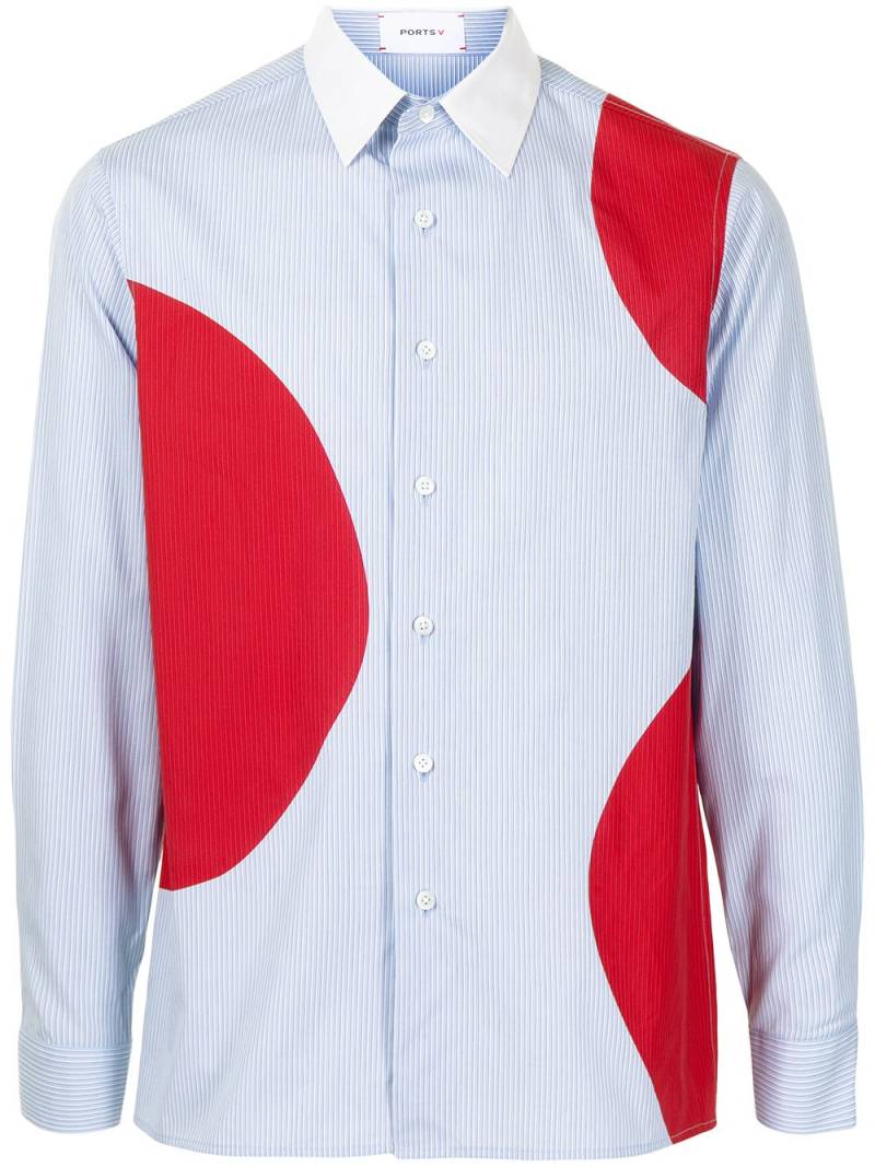 Ports V dot-print long-sleeve shirt - Blue von Ports V