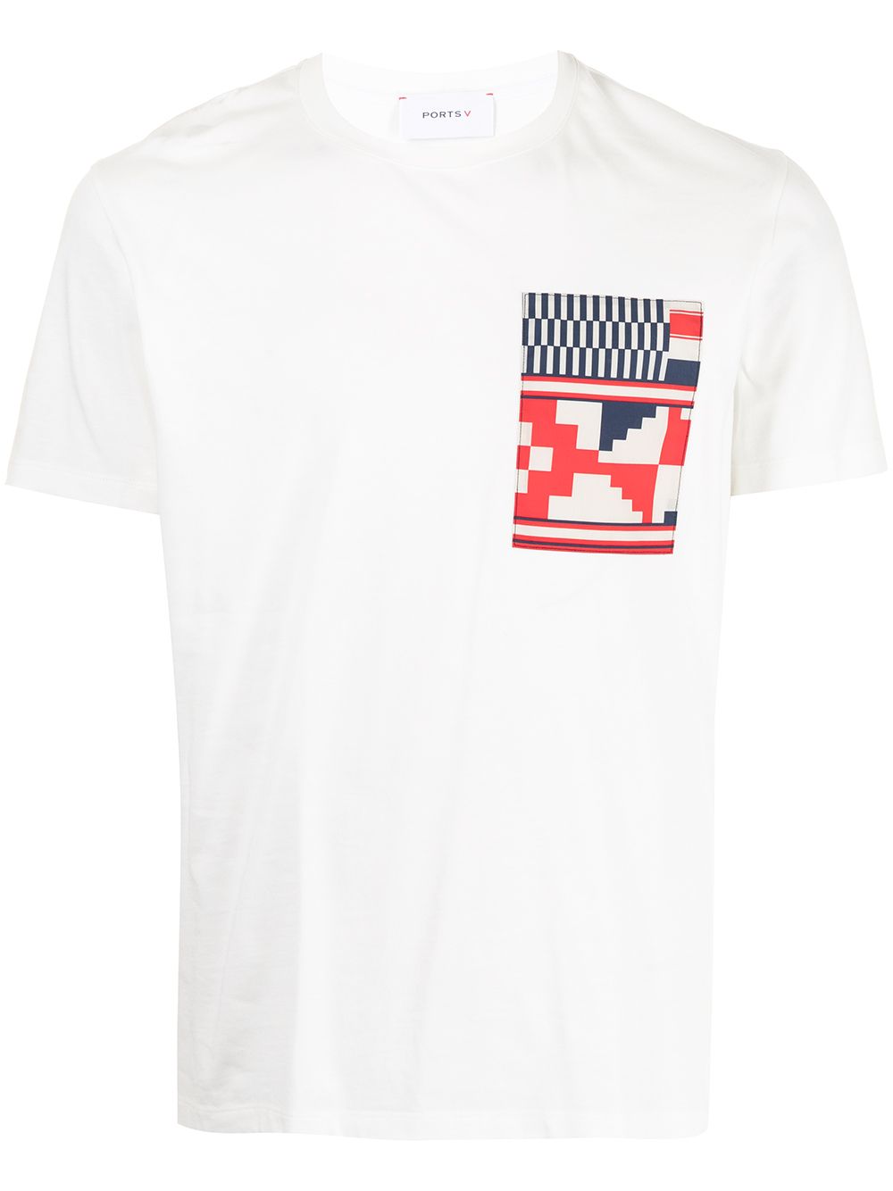 Ports V geometric-print logo T-shirt - White von Ports V